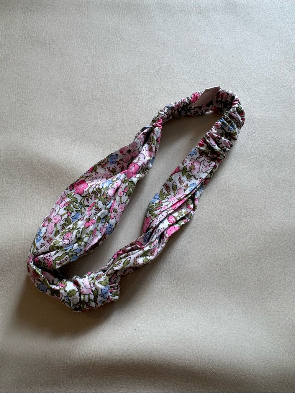 Floral Pink Elastic Twist Headband - Girls